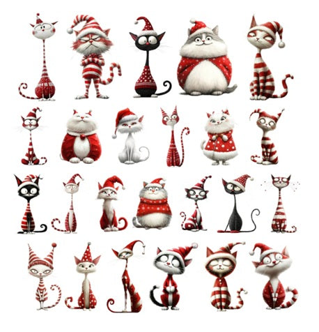 Simply Stated Quirky Christmas Cats Ephemera