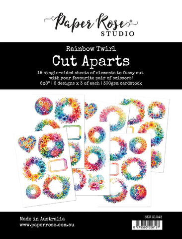Paper Rose Rainbow Twirl Cut Aparts Paper Pack