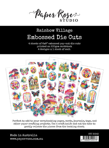 Paper Rose Rainbow Village Embossed Die Cuts