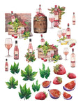 Simply Stated-Wine O Clock Rose Ephemera