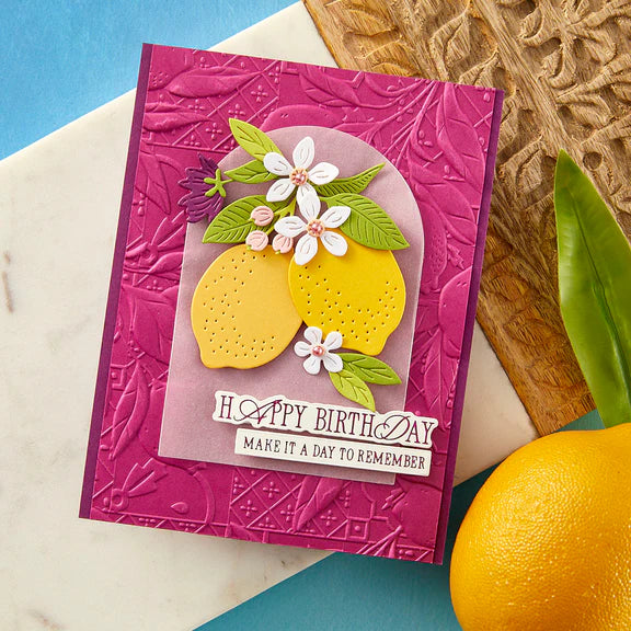 Lemon Fresco 3D Embossing Folder From The La Dolce Vita Collection | Spellbinders - Spellbinders Paper Arts