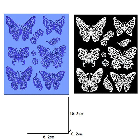ASDFGHJ - Lace Mold Silicone Mat - Small Butterflies lace