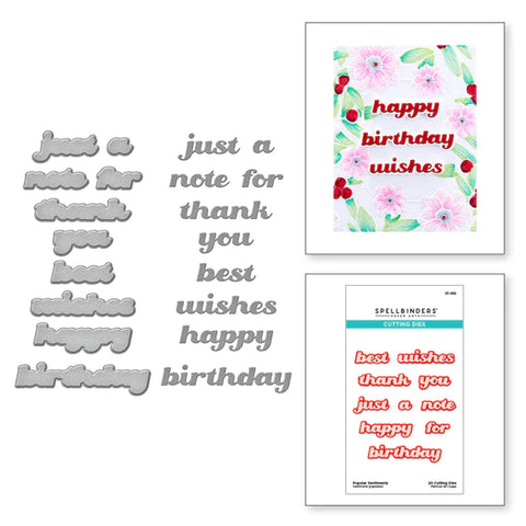 Spellbinders Etched Dies - Popular Sentiments from the Sealed for Christmas Collection