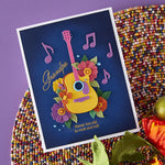 Spellbinders -MINI GUITAR ETCHED DIES FROM THE BIBI'S MUSICAL NOTES COLLECTION BY BIBI CAMERON
