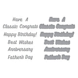 Spellbinders Classic Sentiments Etched Dies from the Classic Road Legends Collection