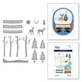 Spellbinders Woodland Scene Etched Dies from the Simon's Snow Globes Collection by Simon Hurley
