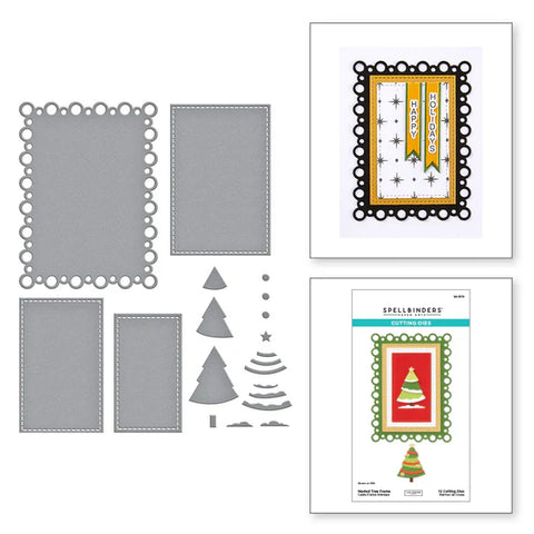 Spellbinders Nested Tree Frame Etched Dies from the Essential Holiday Collection by Lisa Horton