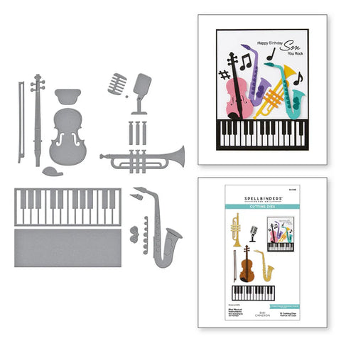 Spellbinders -MINI MUSICAL INSTRUMENTS ETCHED DIES FROM THE BIBI'S MUSICAL NOTES COLLECTION BY BIBI CAMERON