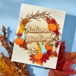 Spellbinders - Autumn Greetings Wreath Etched Dies from the Texture & Foliage Collection by Suzanne Hue