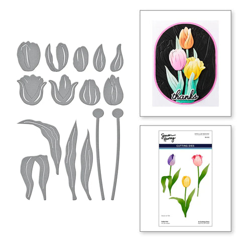 Spellbinders Tulip Trio Etched Dies from THE TULIP GARDEN COLLECTION By Simon Hurley