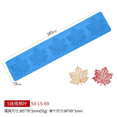 ASDFGHJ - Lace Mold Silicone Mat - Maple Leaf Lace