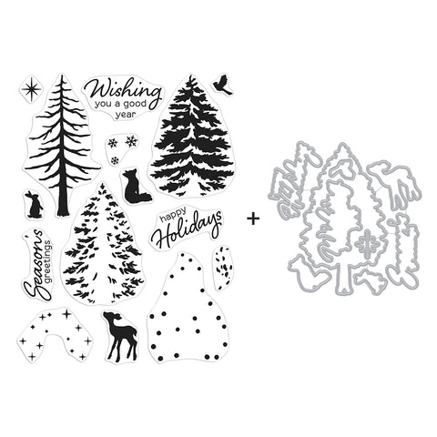 Hero Arts Color Layering Seasonal Tree Bundle Clear Stamp and Die Set