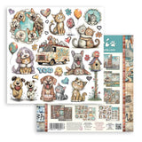 Stamperia 12”x12” Paper Pad 10 Double Sided Printed Sheets - Furry Friends 2