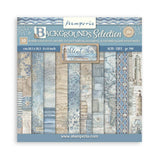 Stamperia  Scrapbooking Small Pad 10 sheets cm 20,3X20,3 (8"X8") Backgrounds Selection - Silent Sea