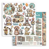 Stamperia 8”x8” Paper Pad 10 Double Sided Printed Sheets - Furry Friends 2