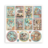 Stamperia 12”x12” Paper Pad 22 Single Sided Printed Paper Sheets - Furry Friends 2