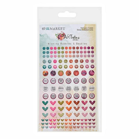 49 and Market - ARToptions Spice Collection - Epoxy Stickers - Wishing Bubbles and Baubles