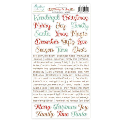 Mintay Papers Merry & Joy Collection - 6 x 12 Stickers - Words