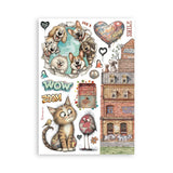 Stamperia Printed Washi Pad For Art And Craft A5 8 Sheets - Furry Friends 2