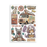 Stamperia Printed Washi Pad For Art And Craft A5 8 Sheets - Furry Friends 2