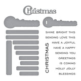 Spellbinders - Christmas Sentiments Clear Stamp & Die Set from the All About Christmas Collection by Lisa Horton