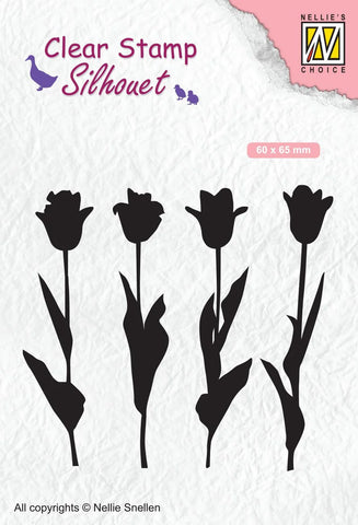 Nellie's Choice Clear Stamp Silhouette Tulips