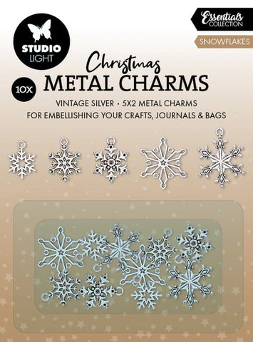 Studio Light- Metal Charms Snowflakes Essentials 10 Pieces