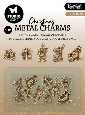 Studio Light- Metal Charms Christmas Elements Essentials 10 Pieces