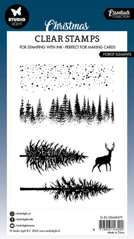 Studio Light Clear Stamp Forest Elements Essentials 93x136x3mm 5 PC nr.479