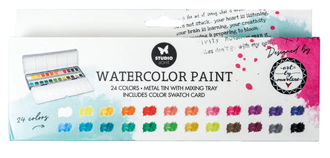 Studio Light Watercolor Paint 24 Colors Essentials +ABM 220x70x20mm 1 PC 02