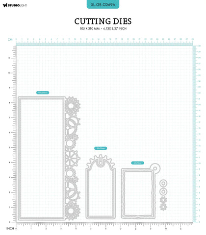 Studio Light Cutting Die Slimline & Tags Grunge Collection 105x210x1mm –  Scrap en masse