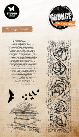 Studio Light Clear Stamp Vintage roses Grunge Collection