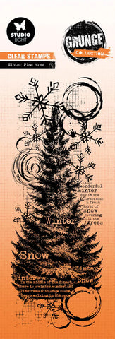 Studio Light Clear Stamp Winter Pine Tree Grunge Collection 1 PC