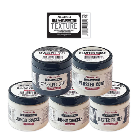 Stamperia - Art Stories Texture Paste Selection, 5 x 200ml