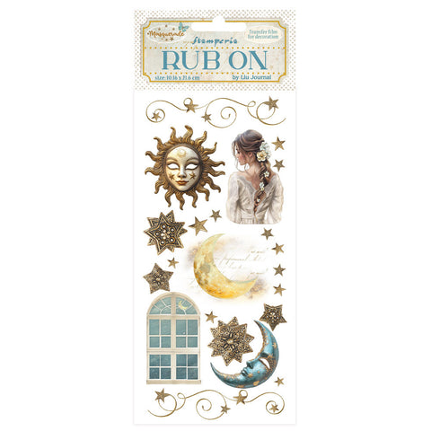 Stamperia Rub-on, Masquerade - Sun and Moon