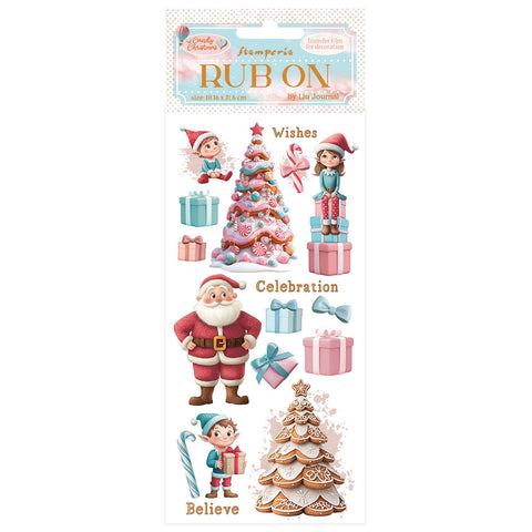Stamperia Rub-on, Candy Christmas - Santa Claus