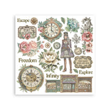 Stamperia Rub-on Kit, Gardens of Time