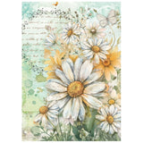 Stamperia A6 Mini Rice Paper, Daisy Art