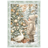 Stamperia A6 Mini Rice Paper, White Christmas