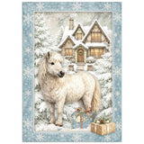 Stamperia A6 Mini Rice Paper, White Christmas