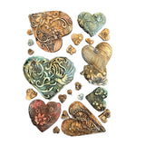 Stamperia A5 Silicone Mould, Alice in Christmas - Simple Hearts