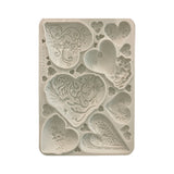 Stamperia A5 Silicone Mould, Alice in Christmas - Simple Hearts