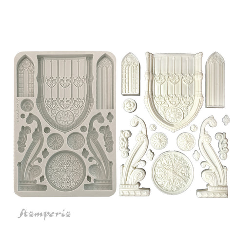 Stamperia A5 Silicone Mould, Master of Magic - Gothic Architecture Elements