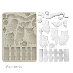 Stamperia A5 Silicone Mould, The Owl's House - Owls and Branch