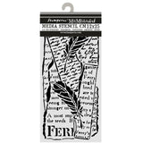 Stamperia Stencil, All Around - Letter and Feathers