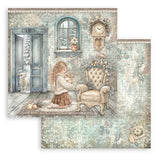 Stamperia 8X8 Paper Pad, White Christmas
