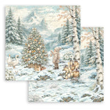 Stamperia 8X8 Paper Pad, White Christmas