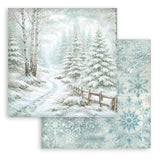 Stamperia 8X8 Backgrounds Paper Pad, White Christmas