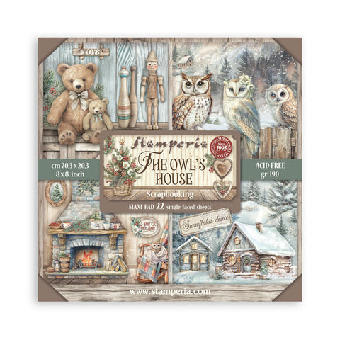 Stamperia 8X8 Maxi Paper Pad, The Owl's House