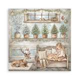 Stamperia 8X8 Maxi Paper Pad, White Christmas
